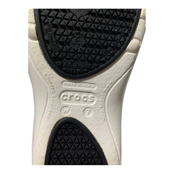 crocs womens 7 mercy white work clogs slip on rubber medical shoes - Picture 7 of 9